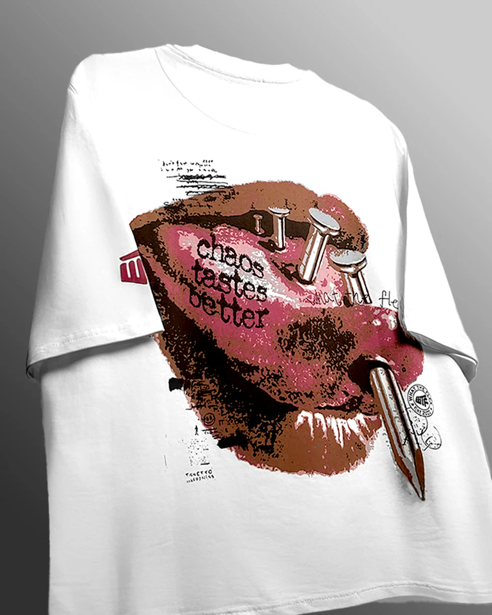 DriftWear Clothing's Riot Off-White Boxy-Fit Oversized Graphic T-Shirt
