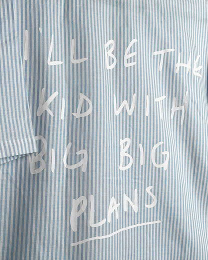 DriftWear Clothing's Big Big Plans Blue Striped Cotton Shirt