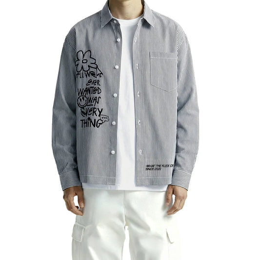 DriftWear Clothing's All Things Striped Boxy Fit Cotton Shirt