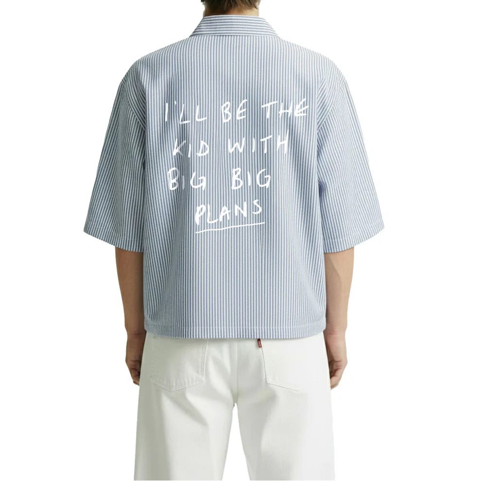 DriftWear Clothing's Big Big Plans Blue Striped Cotton Shirt