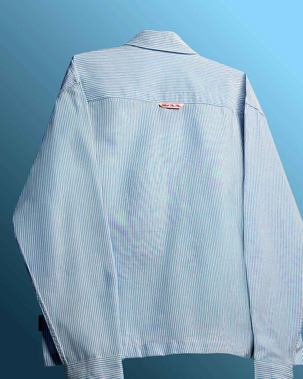 DriftWear Clothing's Ice Blue Striped Boxy-Fit Cotton Shirt