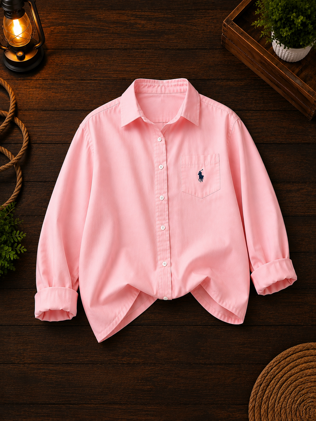 Premium Pink Shirt & Light Blue Denim Jeans Co-Ord Set