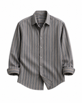 Men's Premium Grey Vertical Stripe Cotton Casual Shirt