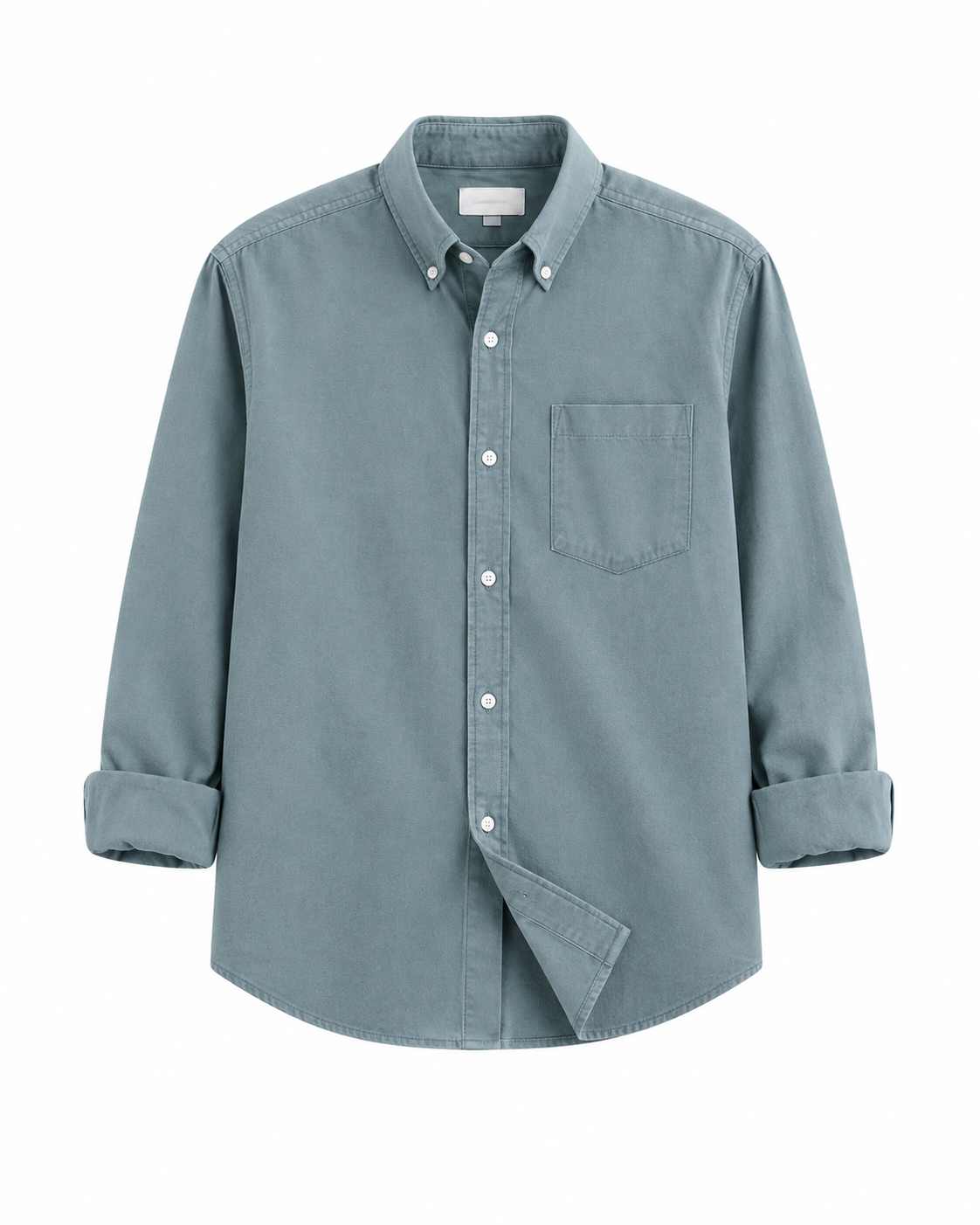 Men's Slate Blue Cotton Casual Shirt | Premium Full Sleeve Regular Fit