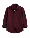 Men's Premium Maroon Cotton Casual Shirt – Full Sleeve | Regular Fit