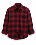 Men's Premium Red & Black Plaid Cotton Casual Shirt