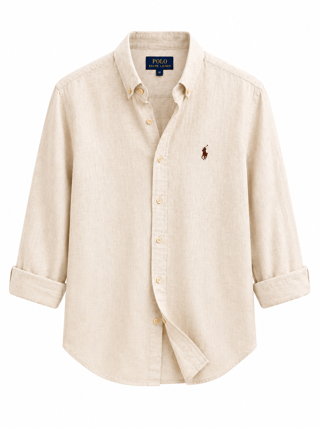 Men's Premium Beige Cotton Casual Shirt – Full Sleeve | Regular Fit