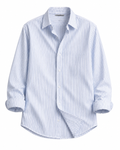 Men's Premium Light Blue Pinstripe Cotton Casual Shirt