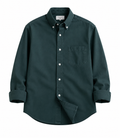 Men's Premium Dark Green Cotton Casual Shirt – Full Sleeve | Regular Fit