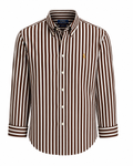 Men's Brown & White Vertical Striped Cotton Casual Shirt | Premium Full Sleeve Regular Fit