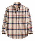 Men's Premium Beige Multi-Check Cotton Casual Shirt