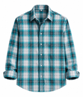 Men's Premium Blue & White Plaid Cotton Casual Shirt