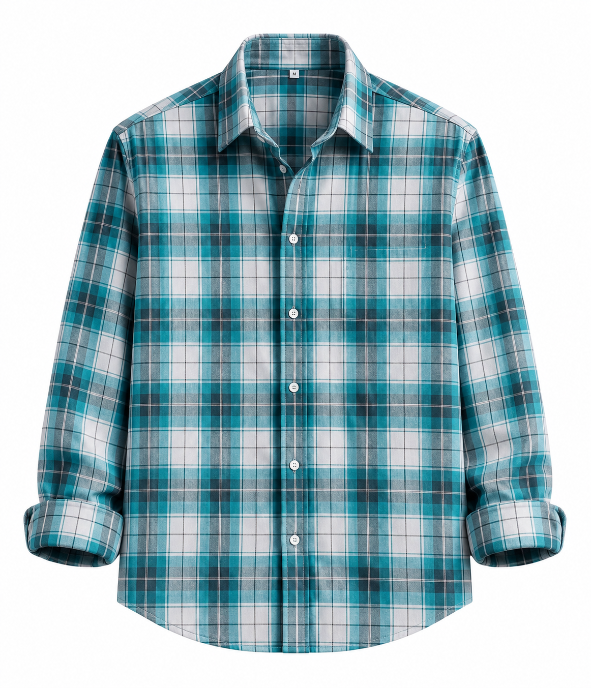 Men's Premium Blue & White Plaid Cotton Casual Shirt