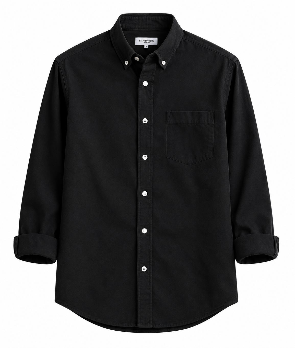 Men's Premium Black Oxford Cotton Casual Shirt | Full Sleeve Regular Fit