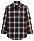 Men's Premium Black, Grey & White Plaid Cotton Casual Shirt