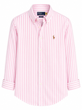 Men's Premium Pink & White Striped Oxford Cotton Button-Down Shirt