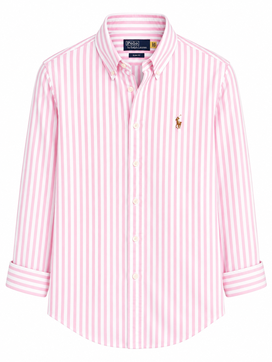 Men's Premium Pink & White Striped Oxford Cotton Button-Down Shirt