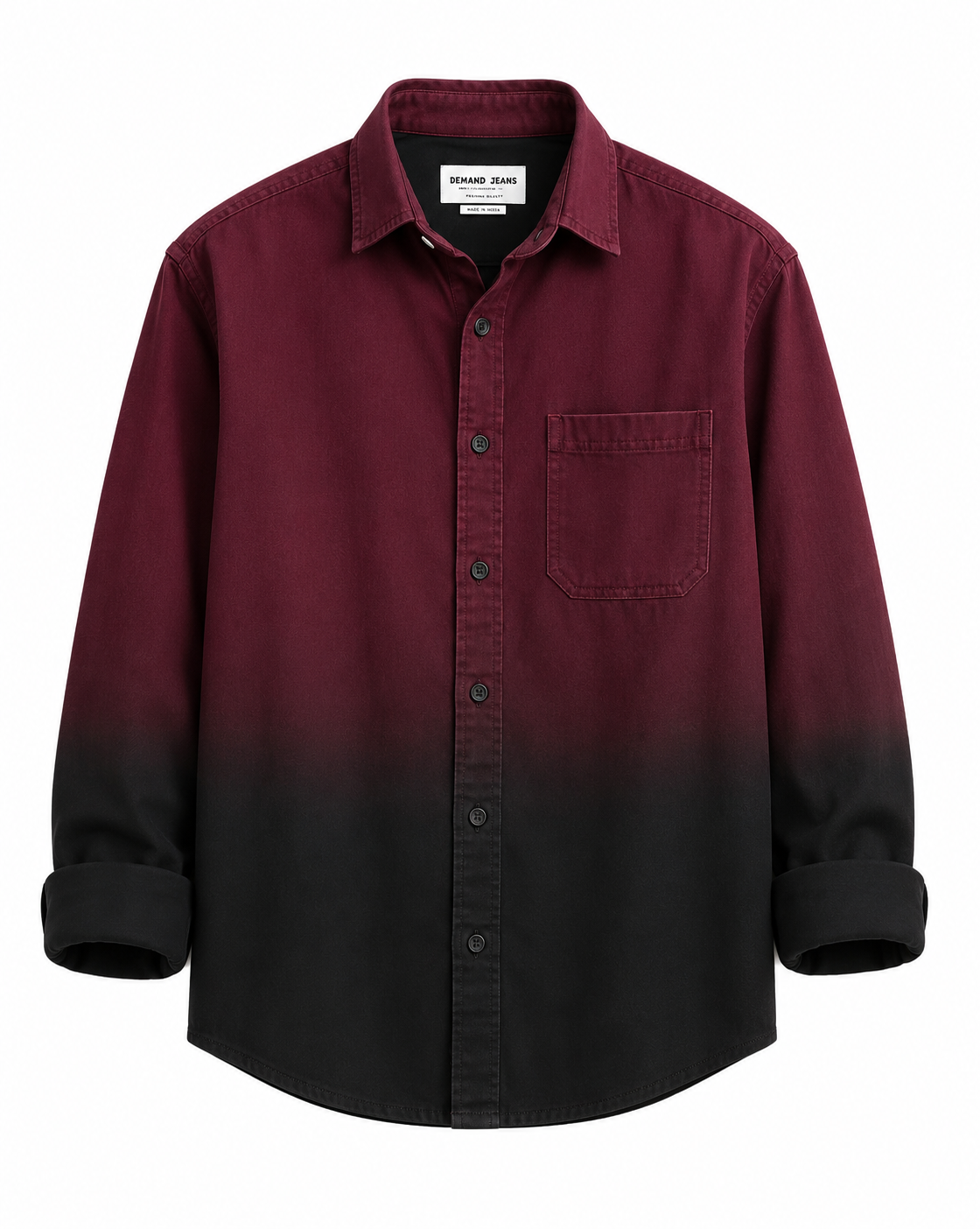 Men's Premium Burgundy & Black Ombre Cotton Casual Shirt