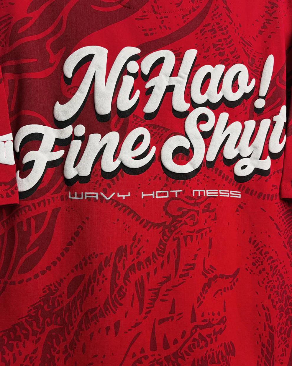 DriftWear Clothing's Ni Hao! Fine Shyt Boxy-Fit Oversized Graphic T-Shirt
